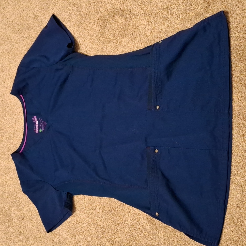 Women's Navy Blue Scrub Top Healing Hands Purple Label XXS